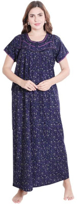 NKNESS Women Nighty(Maroon)