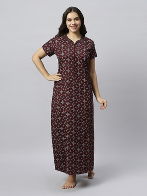 QUIRA Women Nighty(Maroon)