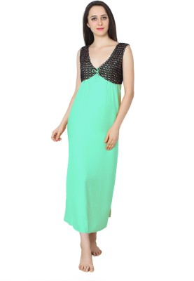 patrorna Women Nighty(Light Green)