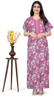 Vinayak Women Nighty(Pink)