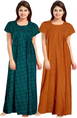LA fashion Women Nighty(Multicolor)