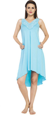 SOIE Women Nighty(Blue)