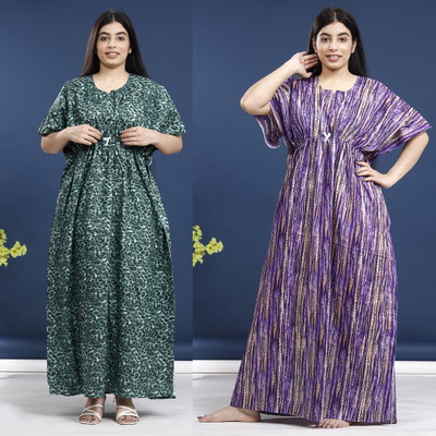 DivyaFashion Women Nighty(Multicolor)