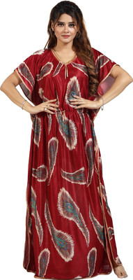 PRABHAM Women Nighty(Maroon)