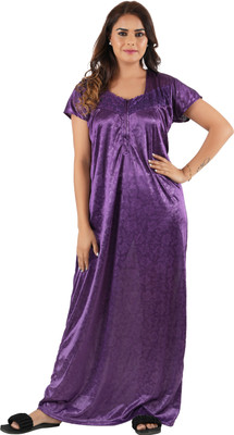 Asaaskm Women Nighty(Purple)