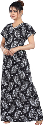 Saicreation Women Nighty(Multicolor)