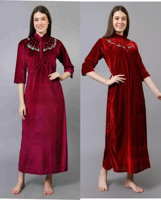 DIVYASTRI FASHION Women Nighty(Multicolor)