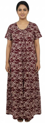 abdul kareem Women Nightdress(Brown)