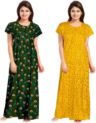 Vatatmaj Creations Women Nighty(Multicolor)