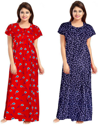 Sajao Creation Women Nighty(Multicolor)