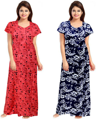 Saaviyo Women Nighty(Multicolor)