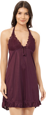 Senoraa Women Nighty Set(Maroon)