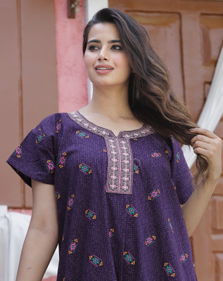 femimode Women Nighty(Multicolor)