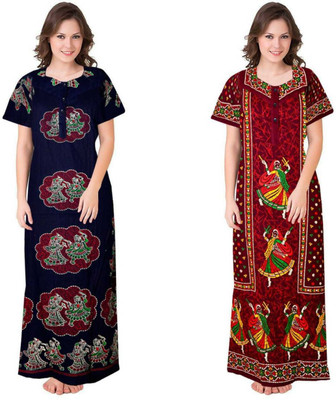 KL FASHION Women Nighty Set(Multicolor)