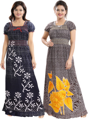 INNER BEATS Women Nighty Set(Multicolor)