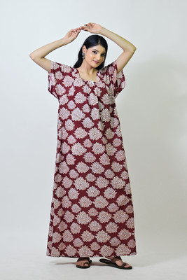 Ganpati Enterprises Women Nightshirts(Maroon)