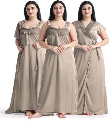 LoveMagnet Women Nighty with Robe(Multicolor)