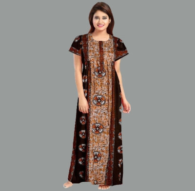 AAKARSHANA CREATION Women Nighty(Brown)