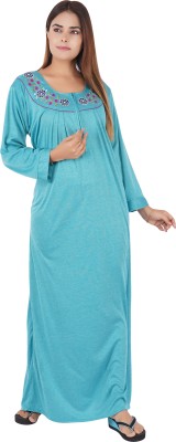 Bonjour Fashion Women Nighty(Light Blue)