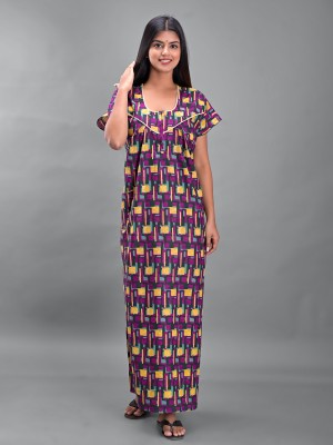 rajeraj Women Nighty(Purple)