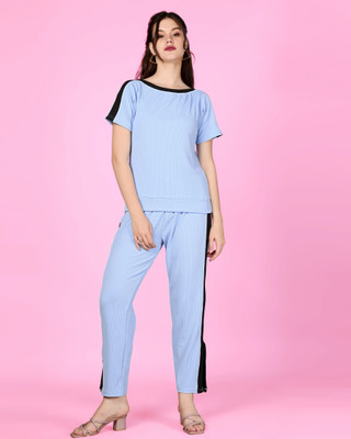 HouseOfCommon Women Nightdress(Light Blue)