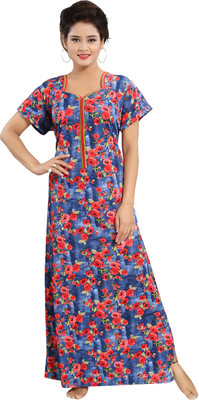 SHOPPING STATION Women Nighty(Multicolor)