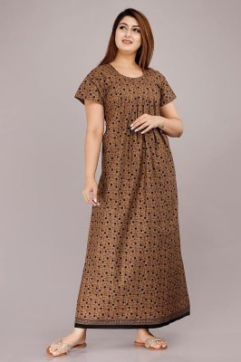 VILAKSHAN Women Nighty(Brown)