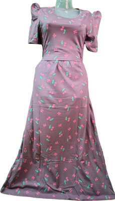 Citieswoven Women Maternity/Nursing Nighty(Pink, Green)