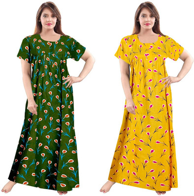 LA fashion Women Nighty(Multicolor)