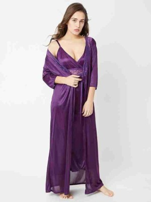 DIVYASTRI FASHION Women Nighty Set(Purple)