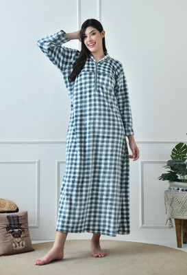 Dreamlily Women Nighty with Robe(Blue)