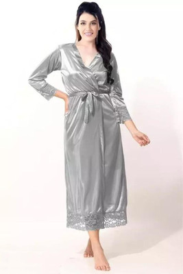 waitomo Women Nighty with Robe(Grey)