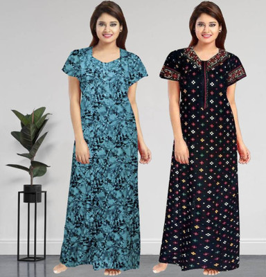 Harshita Enterprises Women Nighty(Multicolor)