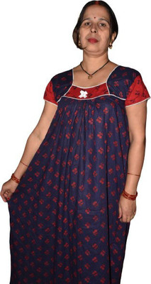 shardatextile Women Nighty(Dark Blue)