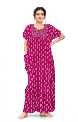 HAUTELOOK Women Nighty(Pink)