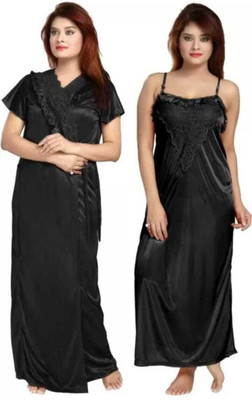 TASN Women Nighty Set(Black)