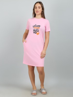 megaska Women Nightshirts(Pink)