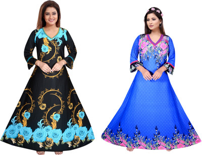 PURSA Women Nighty Set(Multicolor)