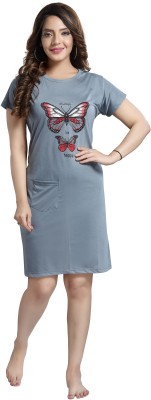 Womenoire Women Nightshirts(Grey)