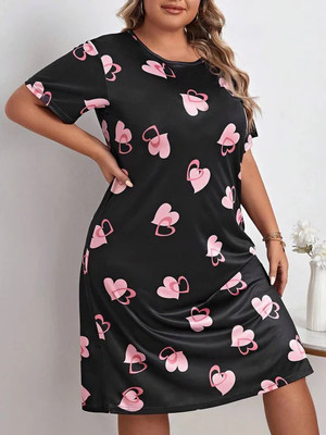 AMERICAN FASHION Women Nighty(Black)