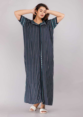 Durga Enterprises Women Maternity/Nursing Nighty(Green)