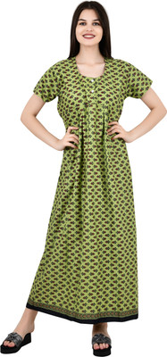 LDHSATI Women Nighty(Green)