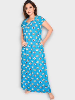 UDI WORLD Women Nighty(Blue)