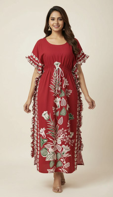 SAFIN ELECTRONICS Women Nighty(Red)
