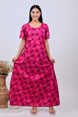 Navya Creation Women Nighty(Multicolor)