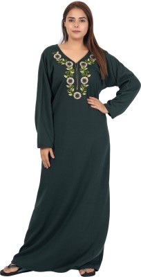 XELLENCE Women Nighty(Green)