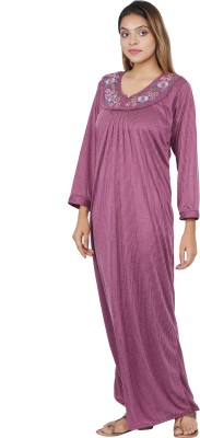 Bonjour Fashion Women Nighty(Purple)