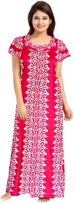 Sharma Distributor Women Nighty(Pink, White)
