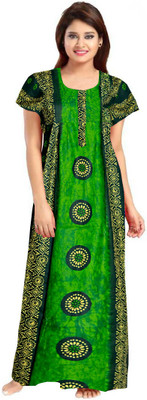 AakarShana Women Nightdress(Green)