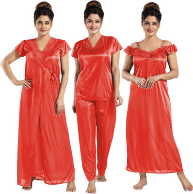 HouseOfCommon Women Nighty Set(Black)